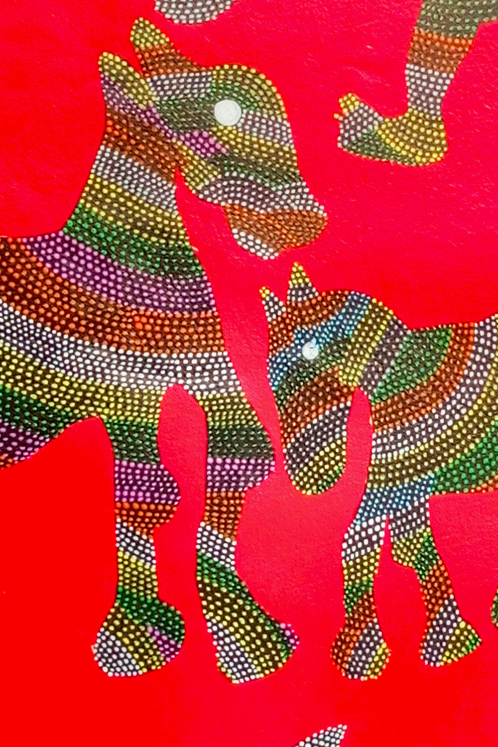 Group of horses and birds