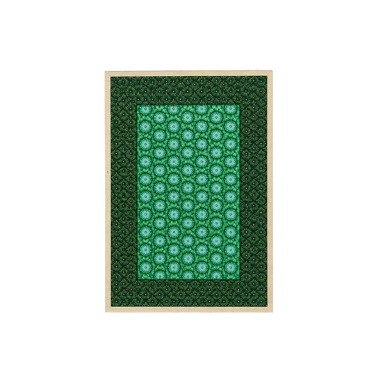Turquoise Chrysanthemum Trellis on Emerald