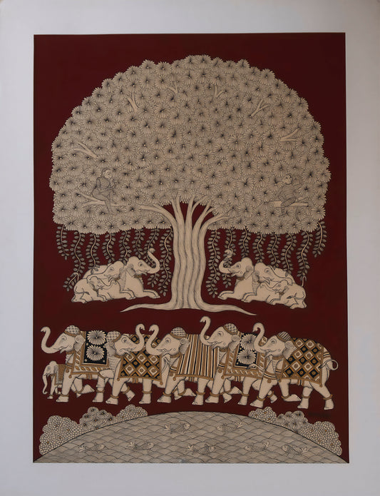 Elephants under a tree of life