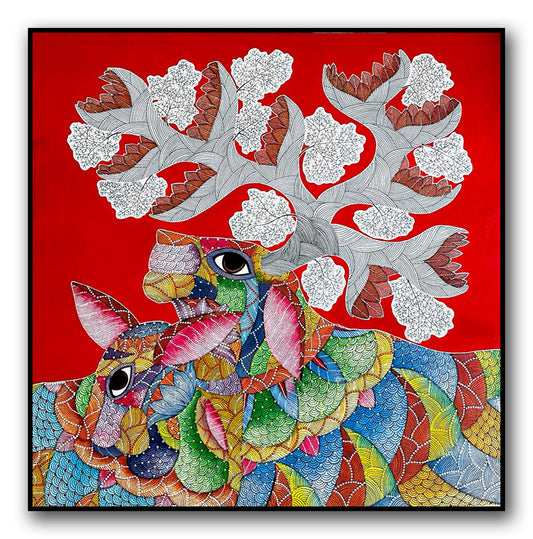 Deer with arcing horns