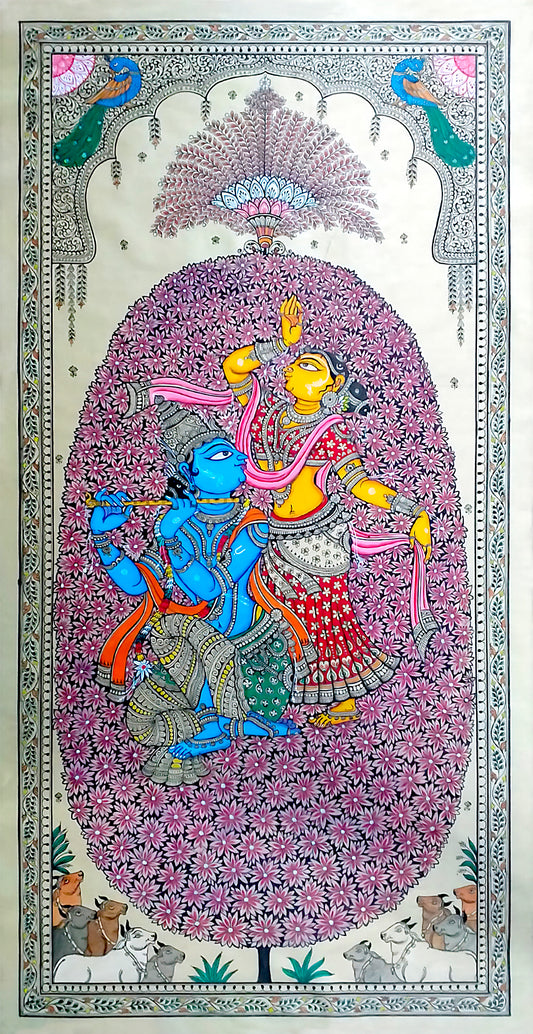 Radha and Krishna amongst the flowers