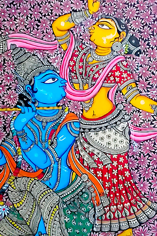 Radha and Krishna amongst the flowers