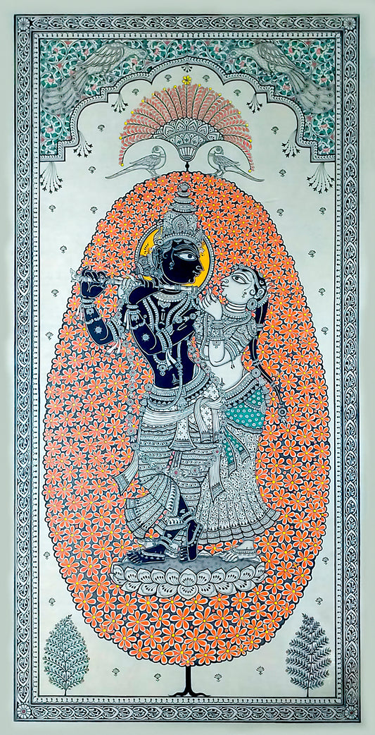Radha and Krishna embracing