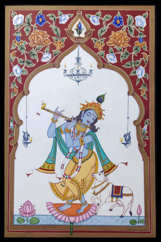 Lord Krishna lost in music