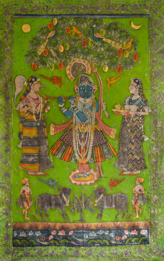 Gopis enraptured by Lord Krishna