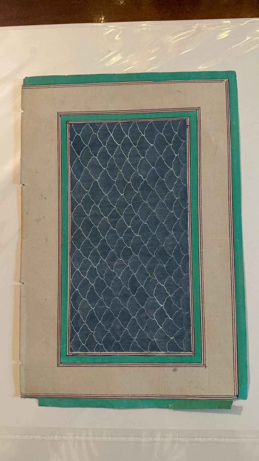 Midnight Fish-Scale Trellis in Silver Thread