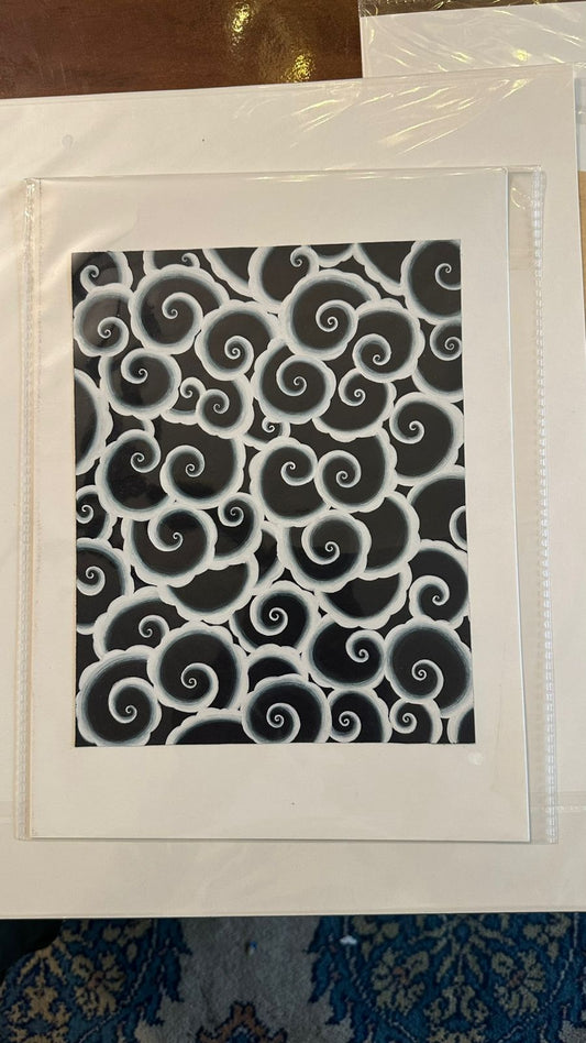 Cloud-Scroll Whirlpool in Ink