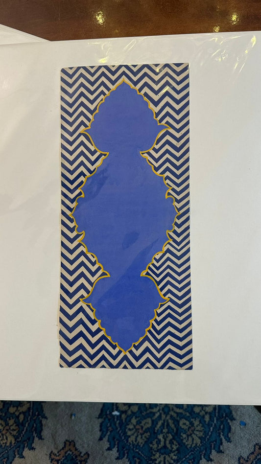 Sapphire Quatrefoil within a Herringbone Frame